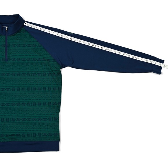Holderness & Bourne Men's The Robinson Golf Pullover 1/4 Zip Blue Green Large - Picture 4 of 9